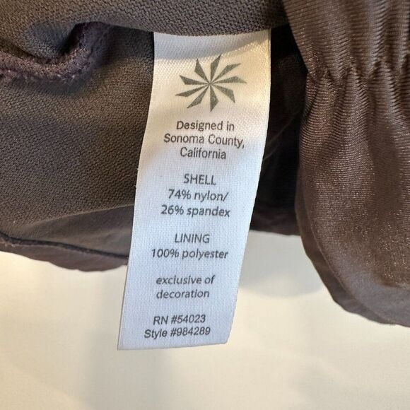 Athleta Aqualuxe Dusty Grey Ruched Adjustable T-Back Strap Tankini Top Size S - Picture 6 of 6